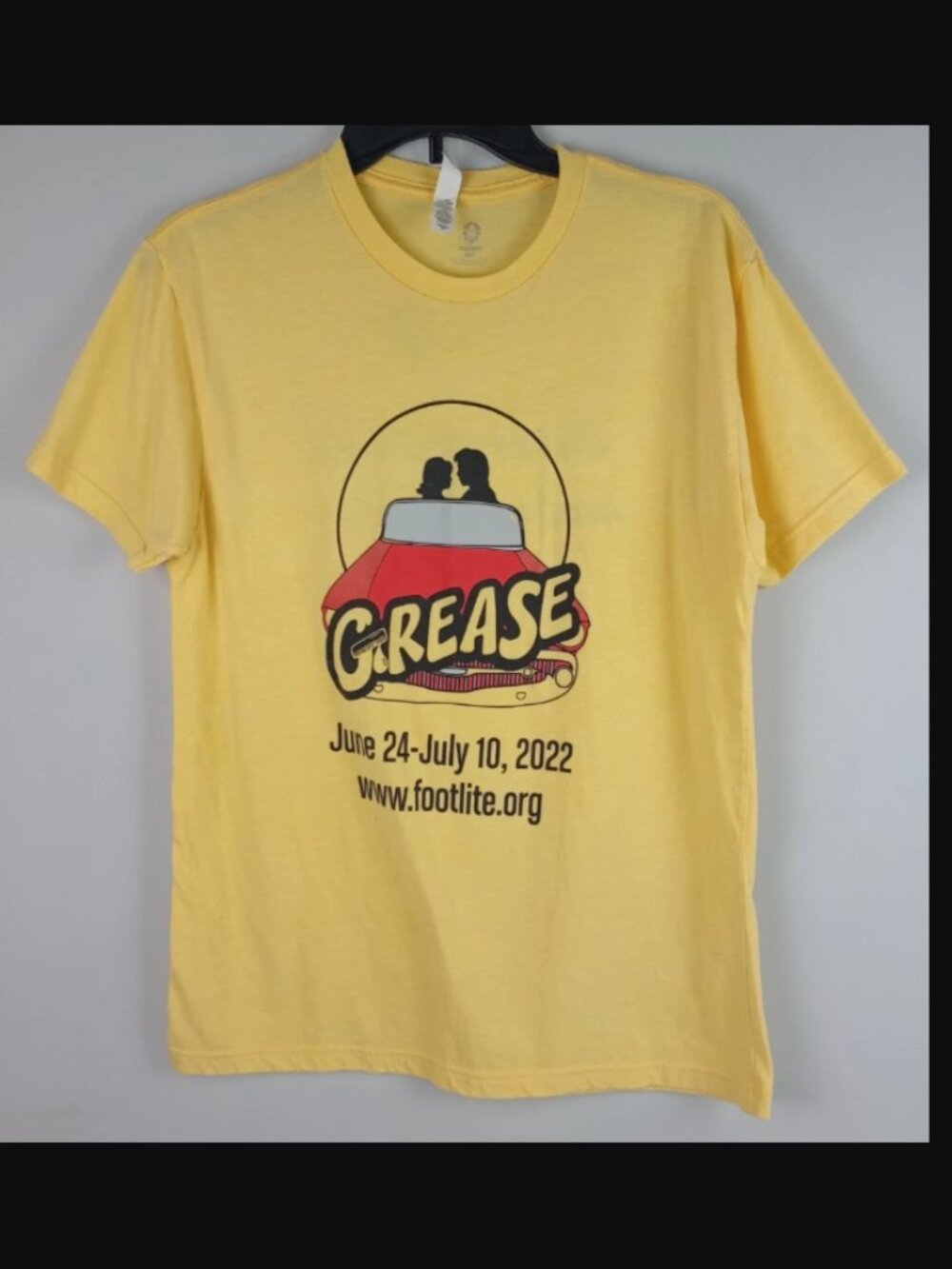 Next Level Apparel Mens M Yellow Grease Footlite Musicals 2022 Graphic Tshirt